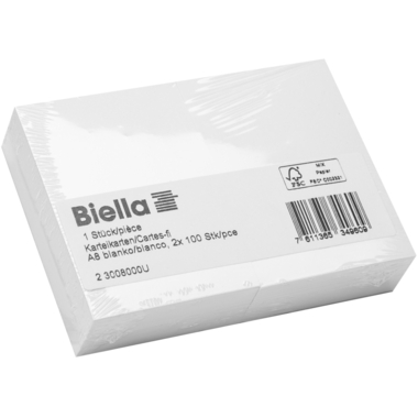 BIELLA Karteikarten blanko A8 23008000U weiss 200 Stück