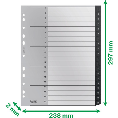 LEITZ Registro PP Recycle A4+ 1211-00-00 nero 1-20