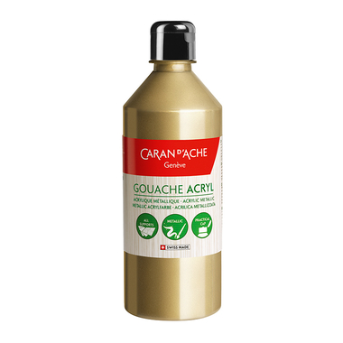 CARAN D'ACHE Couleur opaq. Gouache 500ml 2372.999 or liquide