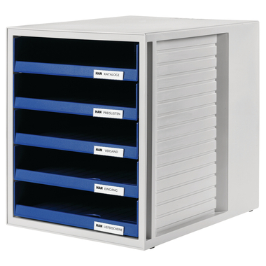 HAN Schubladenbox Schrank-Set 1401-14 grau/blau 5 Fächer