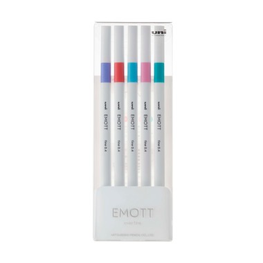 UNI-BALL Fineliner Emott 0.4mm PEM-SY_5C_NO.5 candy pop 5 Stück