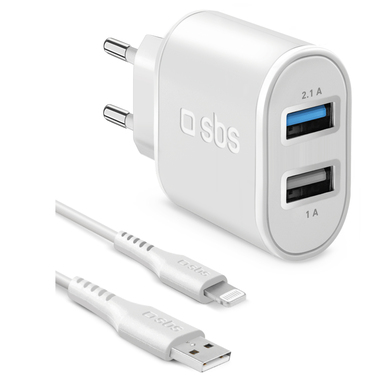 Travel charger 2USB + cable lightning
