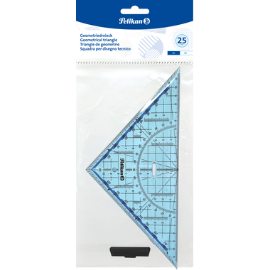 PELIKAN Equerre 22cm 7137471 transp. bleu, manche mobile