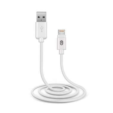 Lightning charging and data transfer cable with USB 2.0 connectors in black, 100 cm long