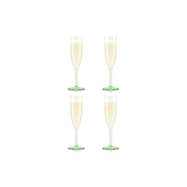 Bodum Outdoor Champagne Glass Octet 120 ml, Green, 4 Pieces | postshop.ch
