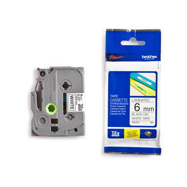 PTOUCH Band, laminiert schwarz/weiss TZe-211 PT-1280VP 6 mm