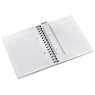 LEITZ Spiralbuch WOW PP A5 4641-00-23 pink, kariert 5mm 80 Blatt