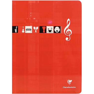 CLAIREFONTAINE Cahier musique 17x22cm 3798 5mm, quadrillé 28 feuilles