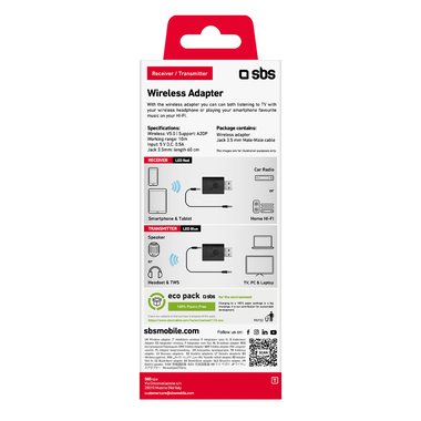 Adattatore wireless USB e cavo Jack 3.5mm