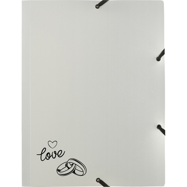KOLMA Gummibandmappe Wedding A4 11.179.07 opak silber,love