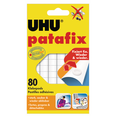 UHU Patafix Klebepads 9.5x17mm 48810 weiss, non-permanent 80 Stk.