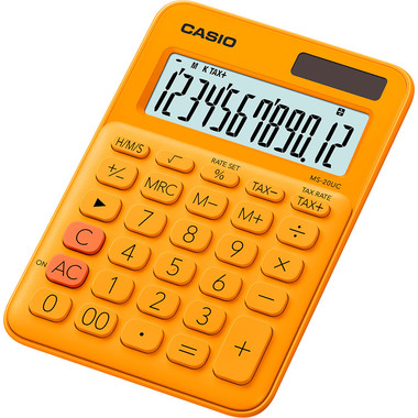 CASIO Calculatrice Mini MS-20UC-RG-S 12 chiffres orange
