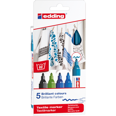 EDDING Textilmarker 4500 3950 Cool Color 5 pezzi