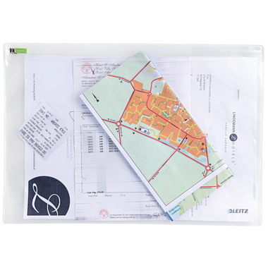 LEITZ Zip-Verschlusstasche L 40090000 transparent 2 Stück