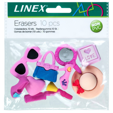 LINEX Gommes ensemble 400082011 Girls 3D 10 pcs.