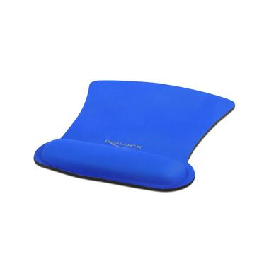 Delock Tappetino per mouse ergonomico con poggiapolsi, blu Blu