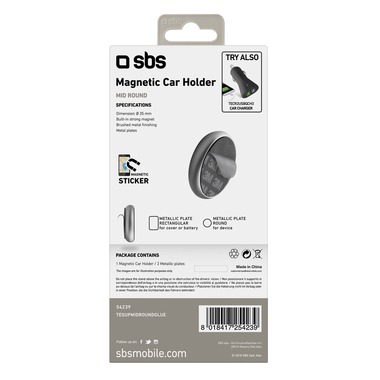 Magnetic car mount with sticker Mid Round