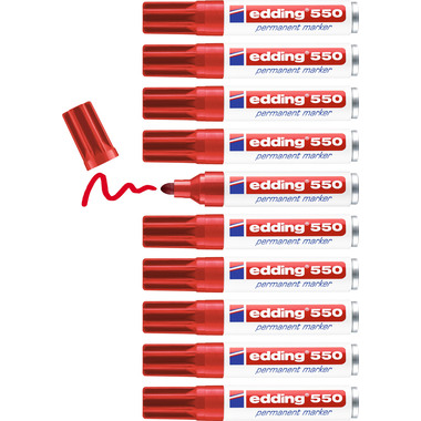 EDDING Permanent Marker 550 3-4mm 550-2 rot