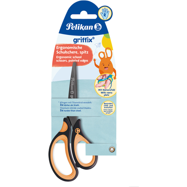 PELIKAN Schere spitz Griffix 819060 neon black, Rechtshänder