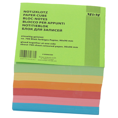 M&M Ersatzzettel Zettelbox 69060300 gleimt, farbig 700 Blatt