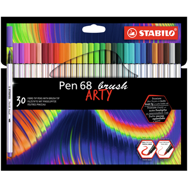 STABILO Fasermaler Pen 68 Brush 568/30-21-20 30 Stück ass.
