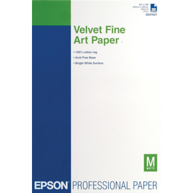 EPSON Velvet Fine Art 260g A3+ S041637 Stylus Pro 4000 20 fogli