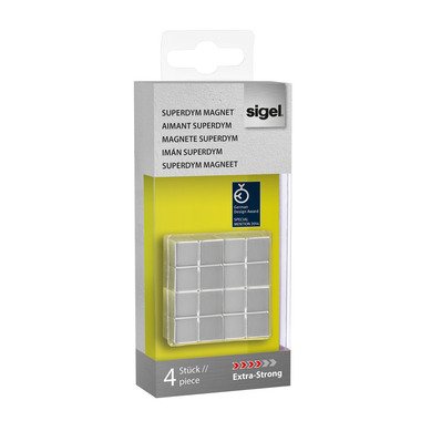 SIGEL Superdym Aimant 20x10x20mm BA705 extra stark argent, 4 pcs.