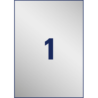 AVERY ZWECKFORM Typenschild-Labels 210x297mm L6013-20 silber,Laser 20 St./20 Blatt