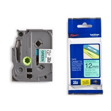PTOUCH Band, laminiert schwarz/grün TZe-731 PT-1280VP 12 mm