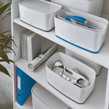 LEITZ MyBox support-coquille 52581036 blanc/bleu