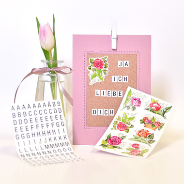 Z-DESIGN Sticker Creative 54337 Rosen 42 Stück/3 Blatt