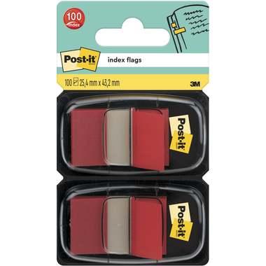POST-IT Index 2-set 25,4x43,2mm 680-R2 rouge 2x50 pcs.