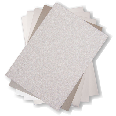 SIZZIX Karton A4 664533 silber 50 Blatt