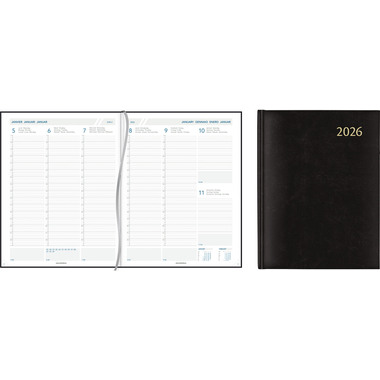 AURORA Agenda Florence PAW 2026 2715Z 1S/2P nero ML 21x27cm