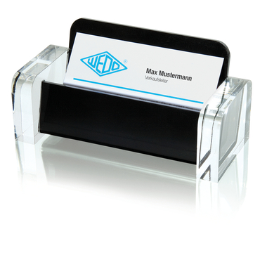WEDO Visitenkartenhalter Exklusiv 604401 11.5x5.5x5 Acryl schw./trans.