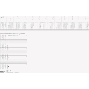 BIELLA Schreibunterlage 2027 860012000027U 1M/1S 12 Blatt ws ML 48x32.5cm