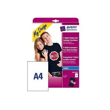 AVERY ZWECKFORM Textilfolie Iron-on A4 MD1003 Inkjet farbige Textil. 4 Stk.