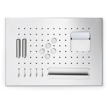 ZELLER Memoboard Edelstahl 50x35 cm 11125 silber, mit Utensielien