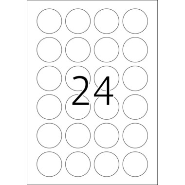 HERMA Etiketten SPECIAL 40x40mm 4476 weiss,non-perm. 2400St./100Bl.