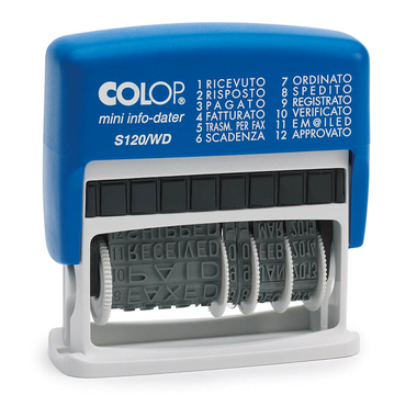 COLOP Timbro testo 41x4mm S 120WD D07 12 testi Italiano
