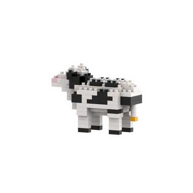 BRIXIES building block model cow made of 96 building blocks