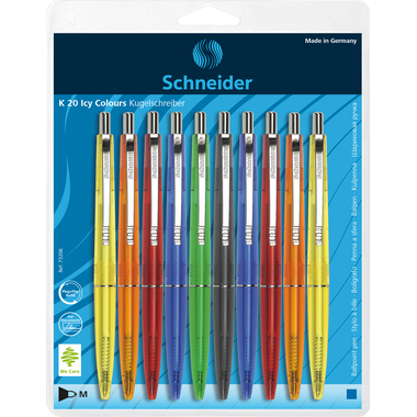 SCHNEIDER Penna sfera K20 Icy Colours 73206 ass., 10 pezzi