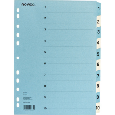 NOVOOO Kartonregister A4 40545 blau/beige 1-10