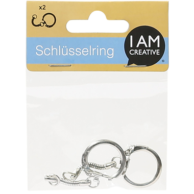 I AM CREATIVE Schlüsselringe 4100.11 mit Kette, 6cm, 2 Stück