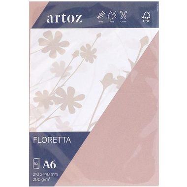 ARTOZ Cartes 1001 A6 15832226-281 200g, rose clair 5 feuilles