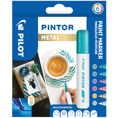 PILOT Marker Pintor Set Metallic M S6/0517450 6 Stifte