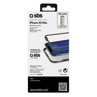 Cover aus Aluminium und Hartglas für iPhone XS Max