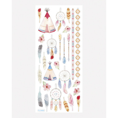 FOLIA Glitzer-Sticker 1414 Exotic 5 Blatt/128 Stück