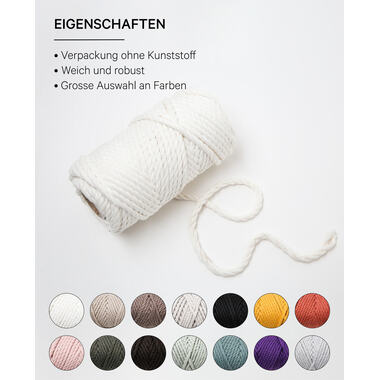 I AM CREATIVE Macrame Rope 6205.02 cream 5mm, 330g