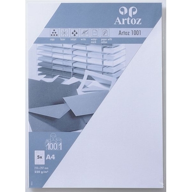 ARTOZ Cartoline 1001 A4 107696142 220g, bianco fiore 5 fogli